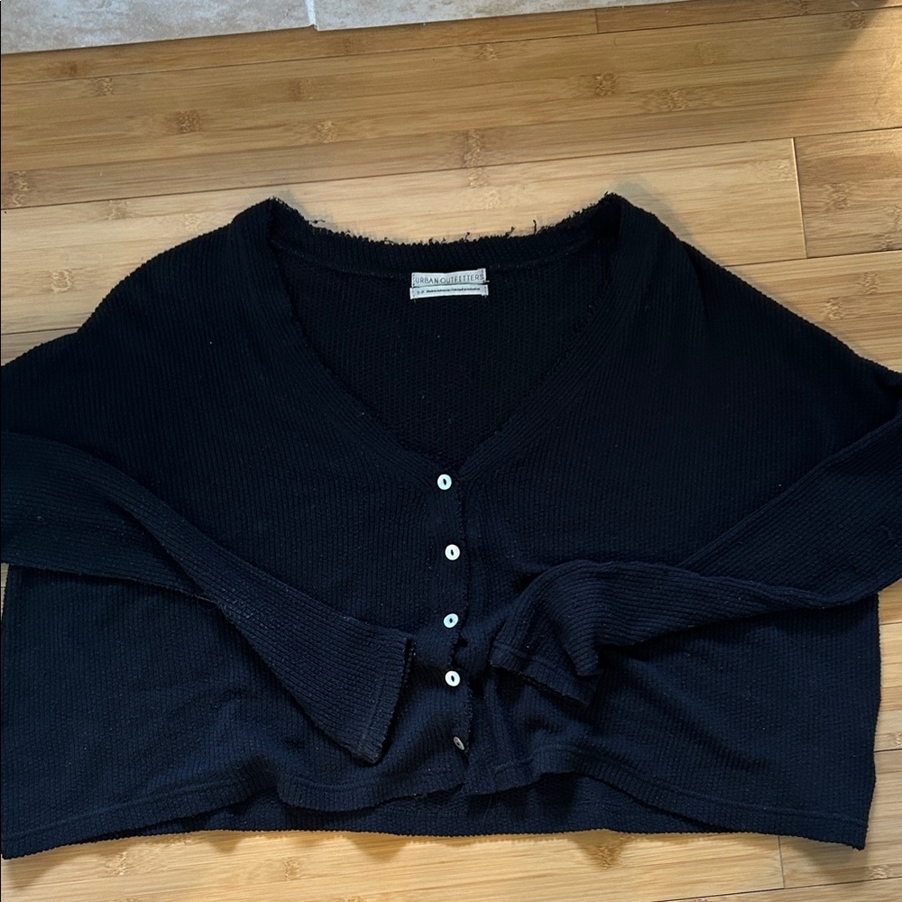 Urban outfitters black cropped cardigan